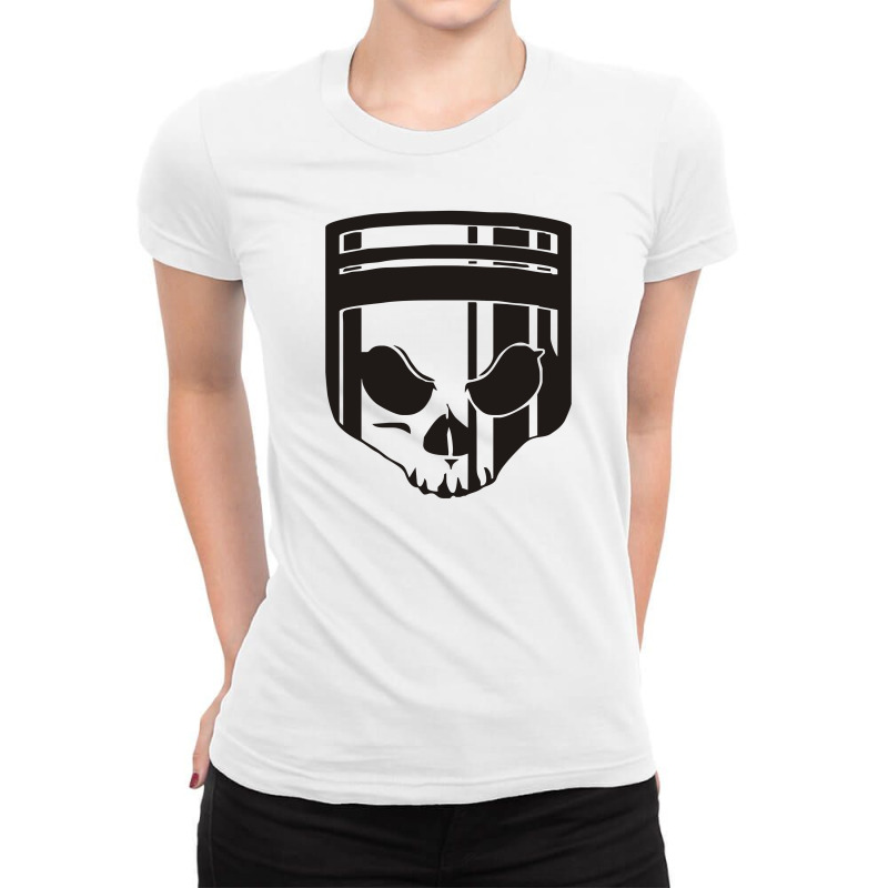 Skull Piston Ladies Fitted T-Shirt by garrys4b4 | Artistshot