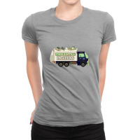 Thoughts & Prayers Garbage Truck Funny Nihilism Design Ladies Fitted T-shirt | Artistshot