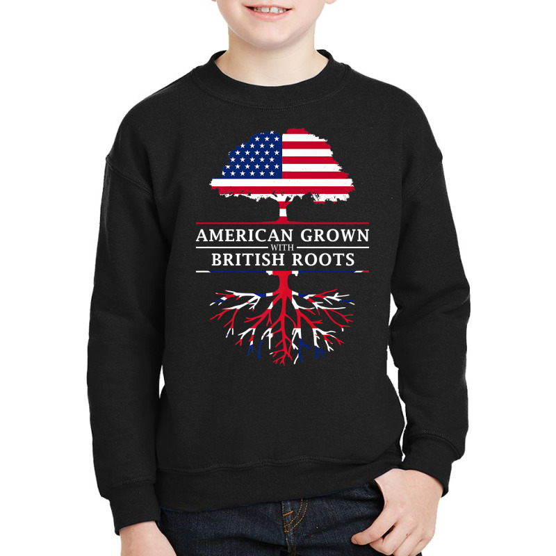 American Grown British Roots   Britain Union Jack T Shirt Youth Sweatshirt | Artistshot