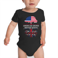 American Grown British Roots   Britain Union Jack T Shirt Baby Bodysuit | Artistshot