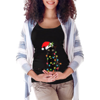 Cat Santa Black Cat Up In Christmas Tree Lights Holiday35 Maternity Scoop Neck T-shirt | Artistshot