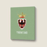 Trentino, Italy Region Flag Design Portrait Canvas Print | Artistshot