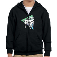 Trust No One Nihilist Dog Design Youth Zipper Hoodie | Artistshot