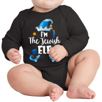 Jewish Elf Funny Hanukkah Gift Chanukah Cute Elf T Shirt Long Sleeve Baby Bodysuit | Artistshot