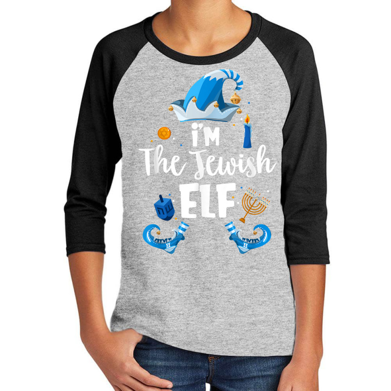 Jewish Elf Funny Hanukkah Gift Chanukah Cute Elf T Shirt Youth 3/4 Sleeve | Artistshot