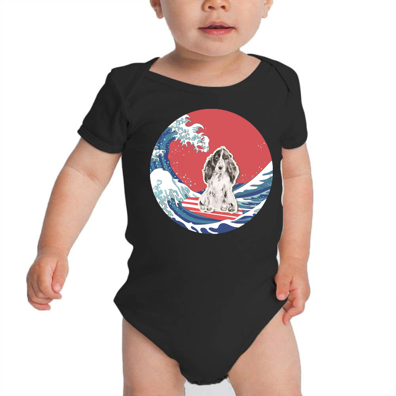 Cocker Spaniel T  Shirt Cocker Spaniel Gifts   Ocean Waves Surfing Coc Baby Bodysuit by kanekoelpin141 | Artistshot