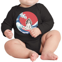 Cocker Spaniel T  Shirt Cocker Spaniel Gifts   Ocean Waves Surfing Coc Long Sleeve Baby Bodysuit | Artistshot