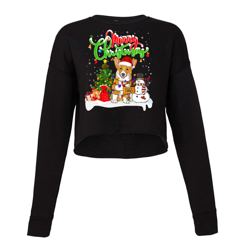 Corgi Dog Xmas Lighting Matching Santa Corgi Wearing Christmas 223 Wel Cropped Sweater by hopelessoon | Artistshot