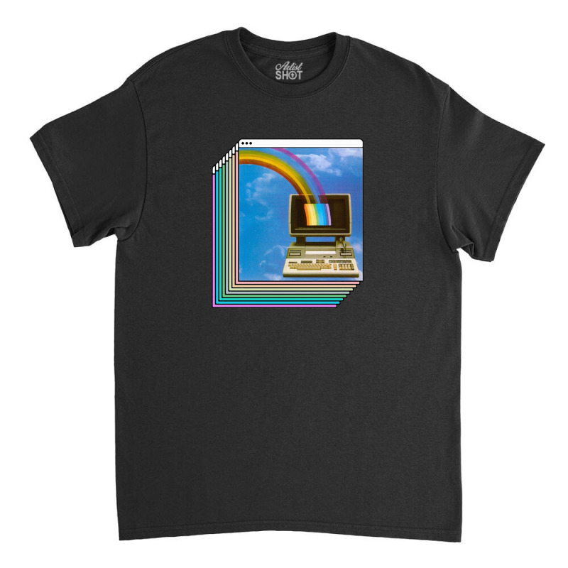 Vaporwave Aesthetic Compter Design Classic T-shirt | Artistshot