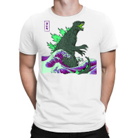 Teamgodzilla The Great Monster Off Kanagawa Green Wave T Shirt T-shirt | Artistshot