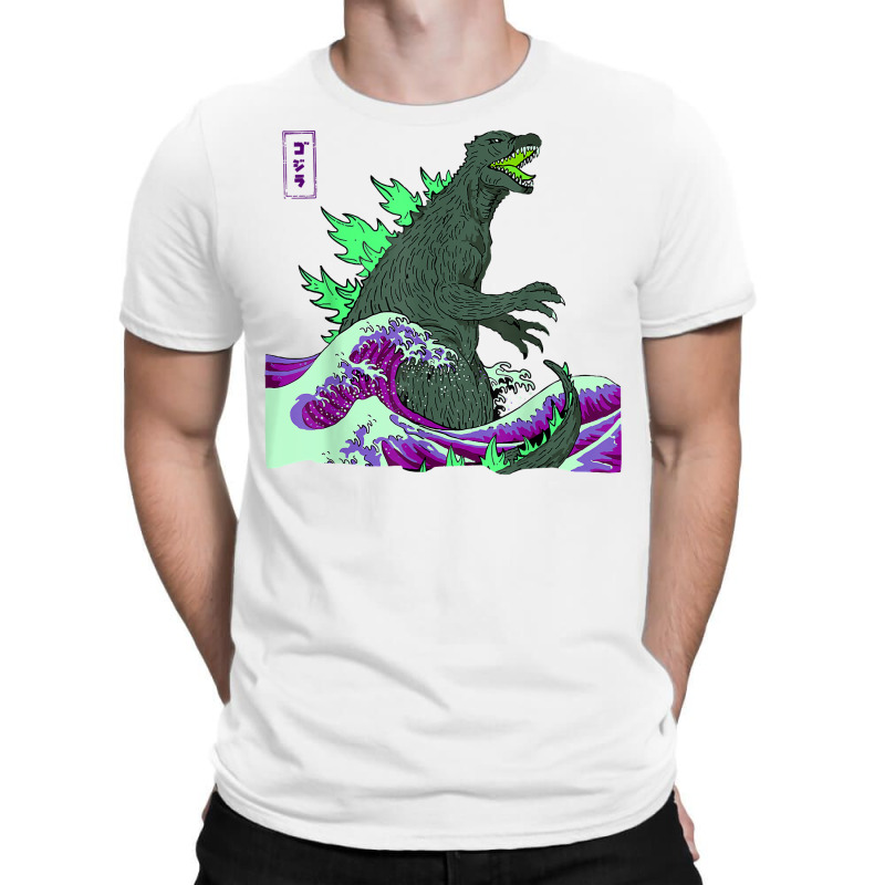 Teamgodzilla The Great Monster Off Kanagawa Green Wave T Shirt T-shirt | Artistshot