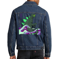 Teamgodzilla The Great Monster Off Kanagawa Green Wave T Shirt Men Denim Jacket | Artistshot