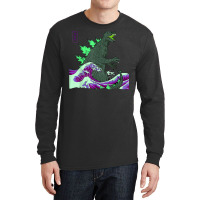 Teamgodzilla The Great Monster Off Kanagawa Green Wave T Shirt Long Sleeve Shirts | Artistshot