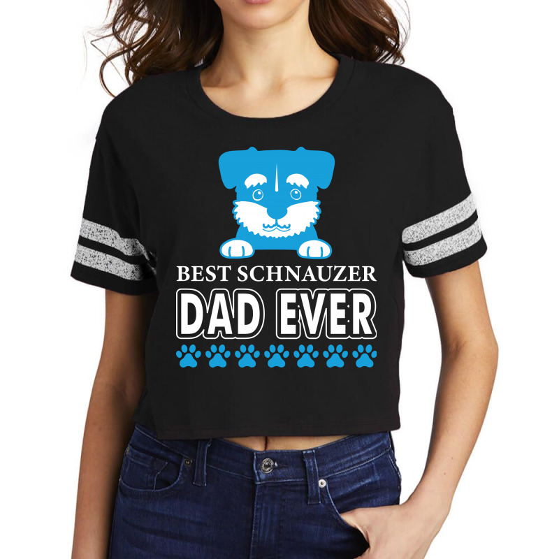 Dog Vintage Best Schnauzer Dad Ever Scorecard Crop Tee | Artistshot