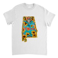 Sunflower Alabama Map Classic T-shirt | Artistshot