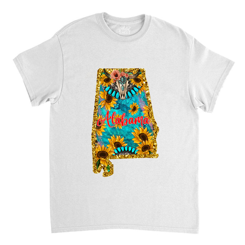 Sunflower Alabama Map Classic T-shirt | Artistshot