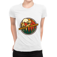 Vintage Lovell, Wyoming Mountain Hiking Souvenir Print Ladies Fitted T-shirt | Artistshot