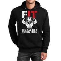 We All Lift Down Here Lazy Halloween Costume Funny Fitness Unisex Hoodie | Artistshot