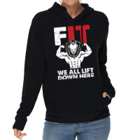 We All Lift Down Here Lazy Halloween Costume Funny Fitness Lightweight Hoodie | Artistshot