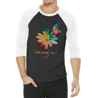 Imagine Hippie Flower T  Shirt Imagine Hippie Flower T  Shirt T  Shirt 3/4 Sleeve Shirt | Artistshot