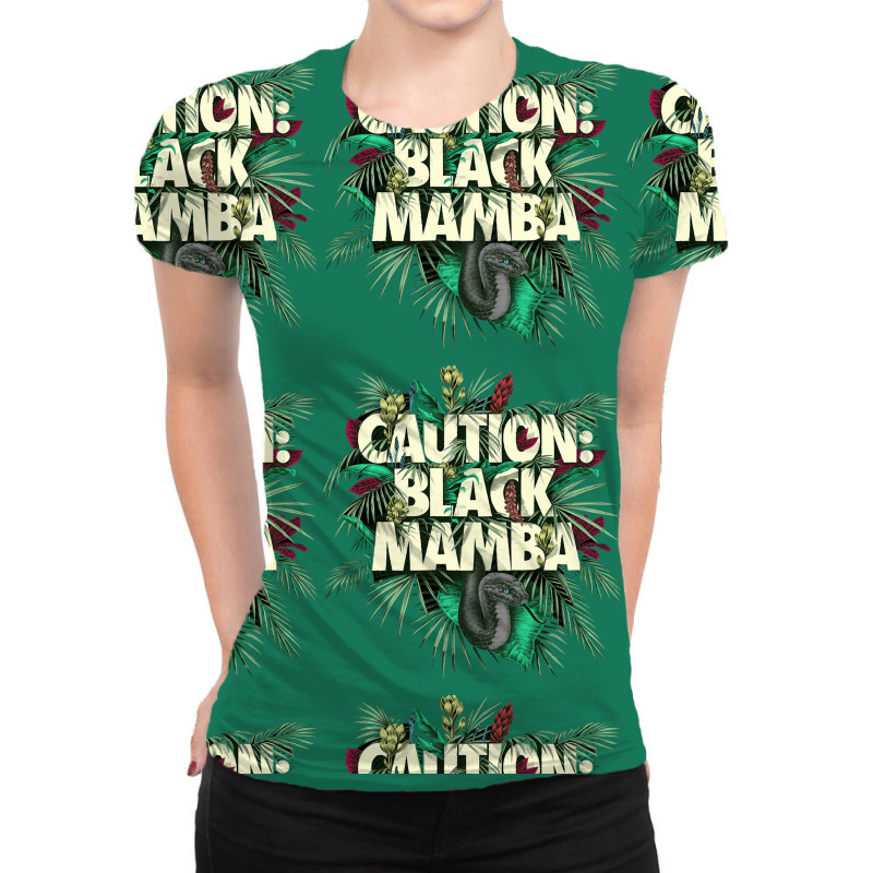 Custom Caution Black Mamba All Over Women's T-shirt By Mdk Art