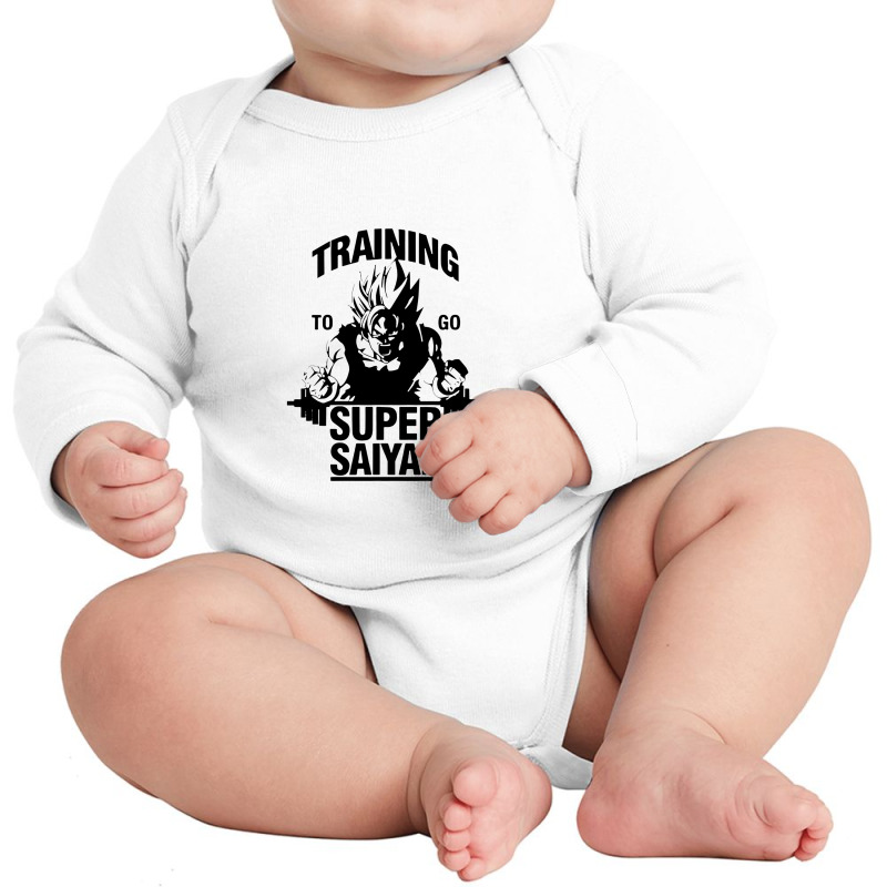 Training To Go Super Saiyan Long Sleeve Baby Bodysuit by sinimain | Artistshot