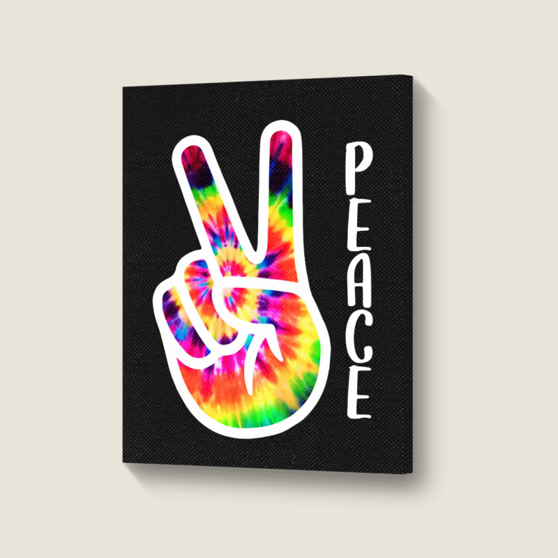 Hand Peace Sign Portrait Canvas Print | Artistshot