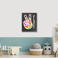 Hand Peace Sign Portrait Canvas Print | Artistshot