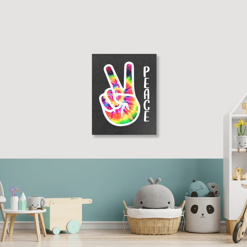 Hand Peace Sign Portrait Canvas Print | Artistshot