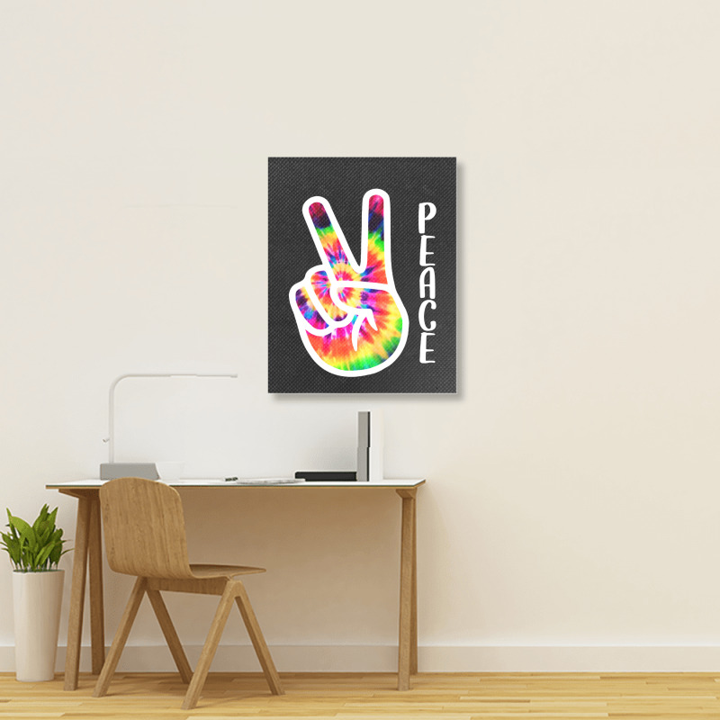 Hand Peace Sign Portrait Canvas Print | Artistshot