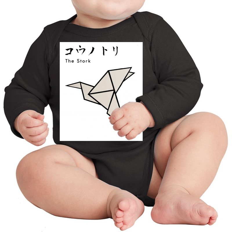 Origami Bird The Stork Long Sleeve Baby Bodysuit | Artistshot