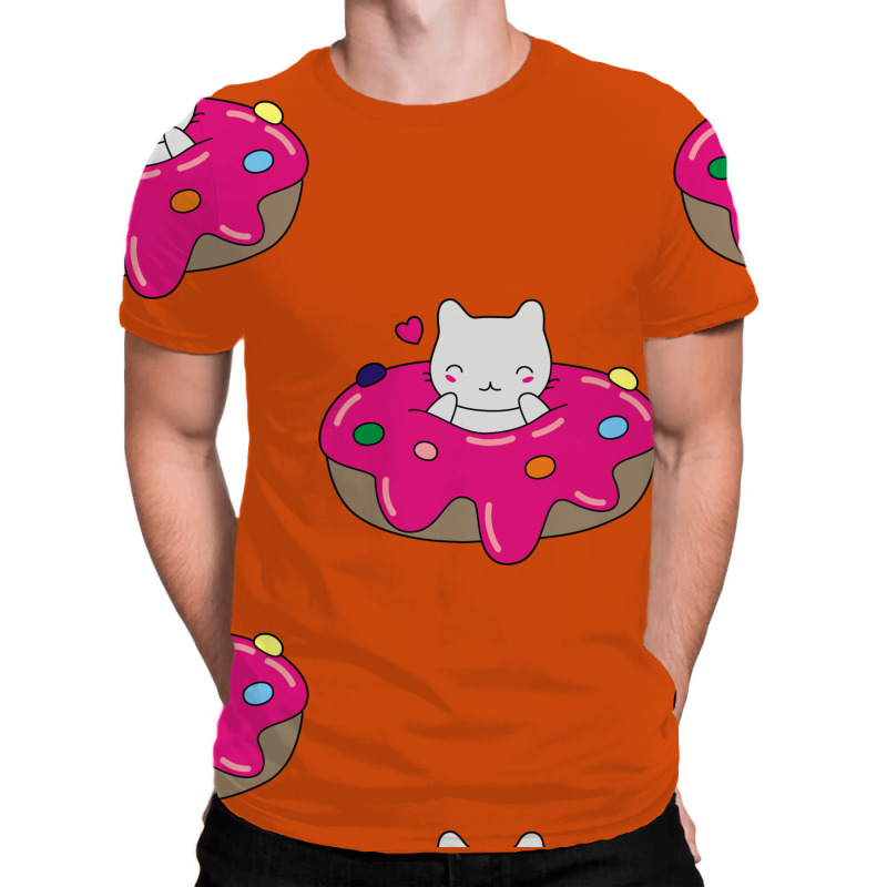 Cute Cat In A Donut All Over Men's T-shirt | Artistshot