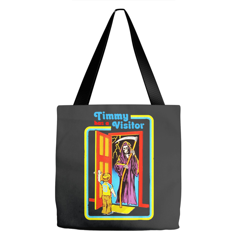 Timmy Has A Visitor Skeleton Death Halloween Costume Tote Bags | Artistshot