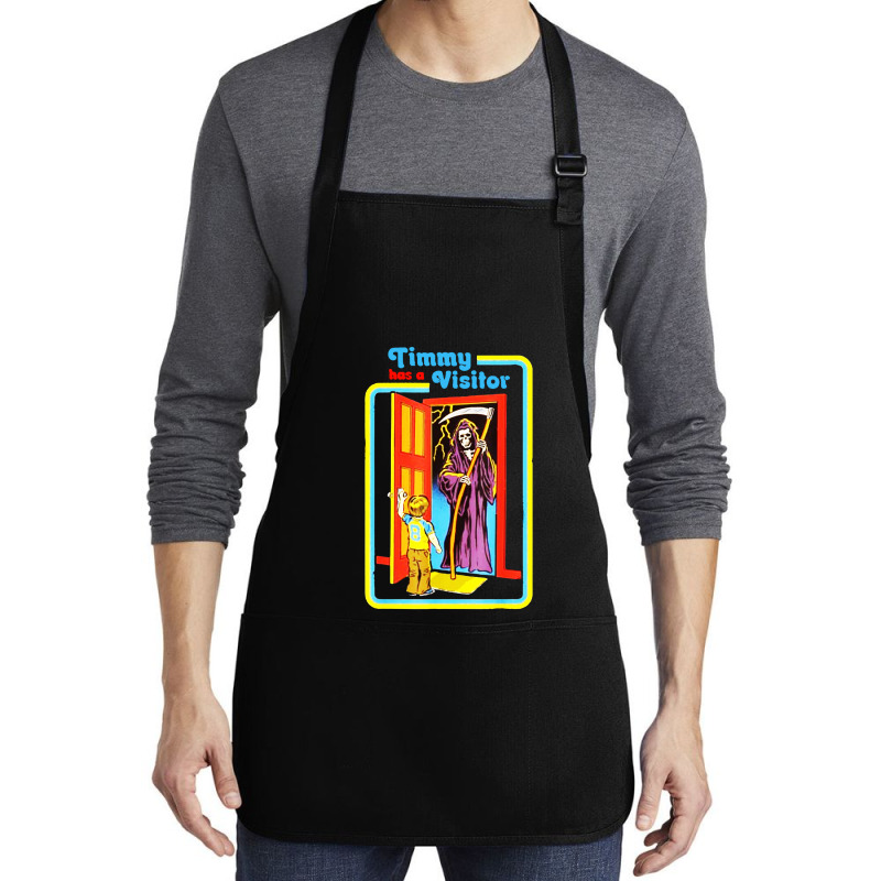 Timmy Has A Visitor Skeleton Death Halloween Costume Medium-length Apron | Artistshot