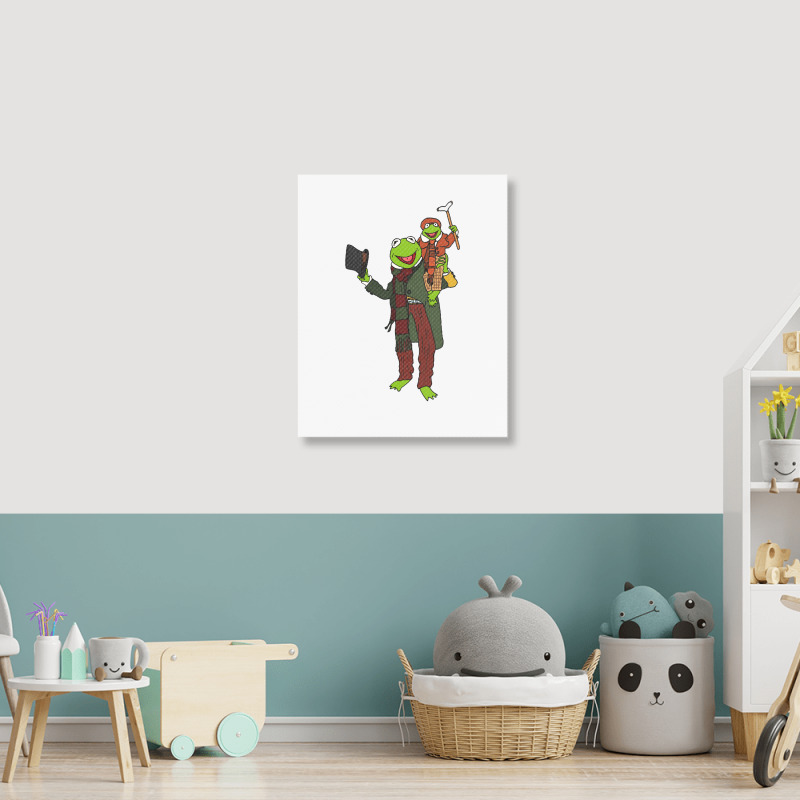 Frog Christmas Carol Portrait Canvas Print | Artistshot