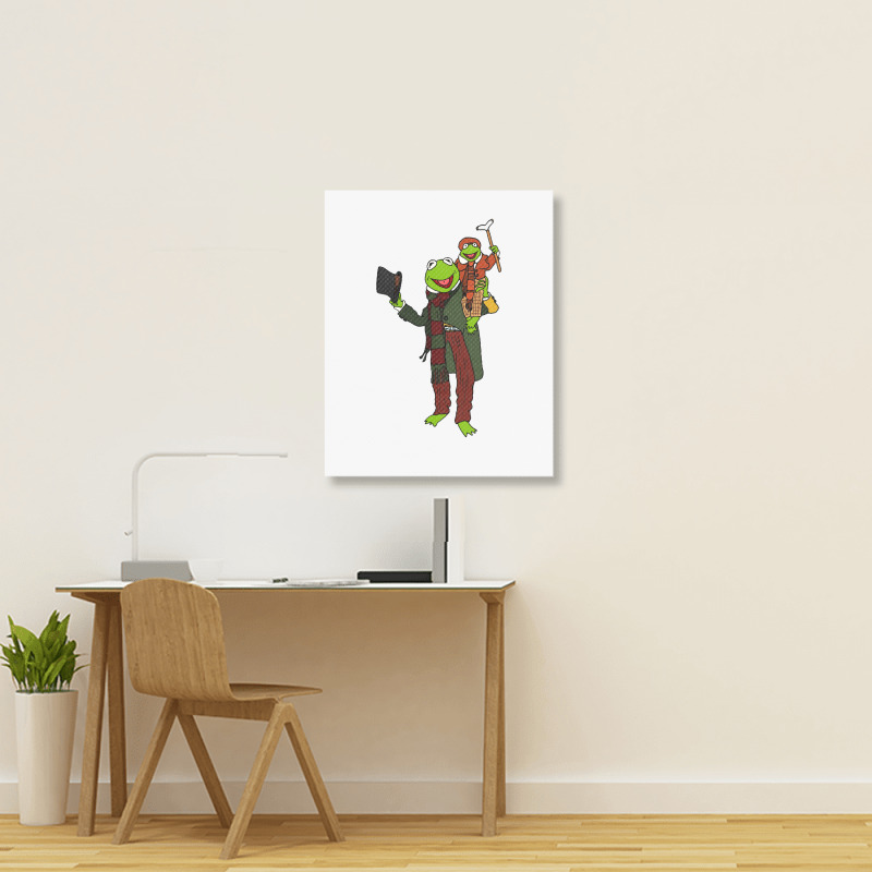 Frog Christmas Carol Portrait Canvas Print | Artistshot