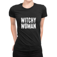 Witchy Woman,faded Typography Design,witchy Woman Ladies Fitted T-shirt | Artistshot