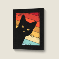 Retro Vintage Cat Portrait Canvas Print | Artistshot