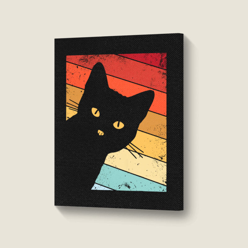 Retro Vintage Cat Portrait Canvas Print | Artistshot