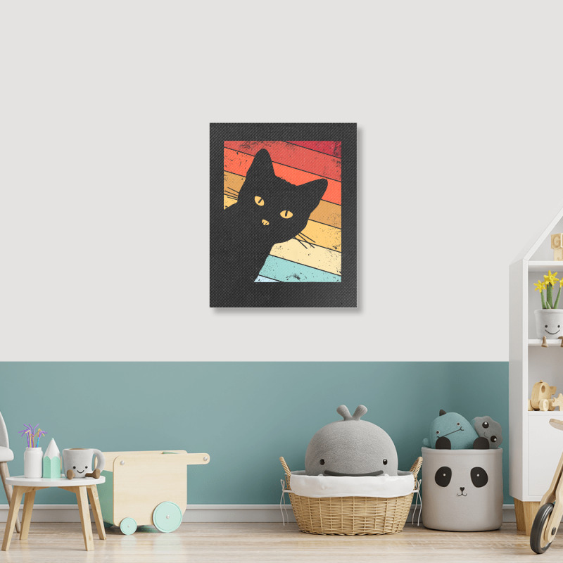 Retro Vintage Cat Portrait Canvas Print | Artistshot