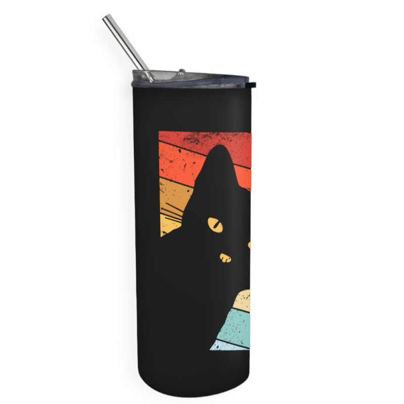 Retro Vintage Cat Skinny Tumbler | Artistshot