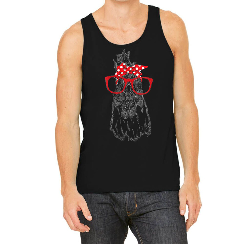 Chicken Rooster With Red Bandana T  Shirt Womens Chicken Rooster With Tank Top by freddy08359 | Artistshot