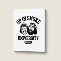 Up In Smoke University Portrait Canvas Print | Artistshot