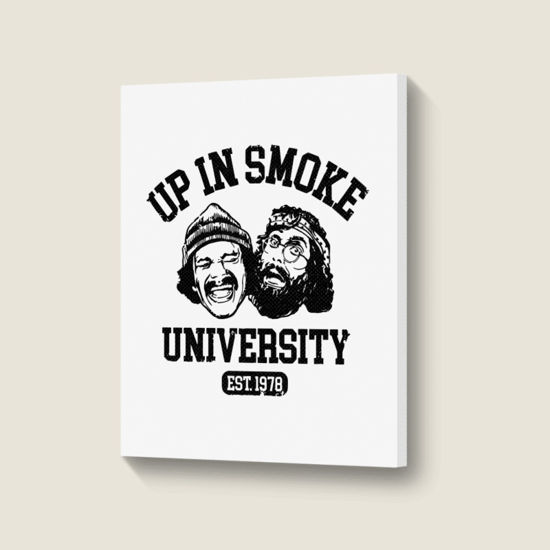 Up In Smoke University Portrait Canvas Print | Artistshot