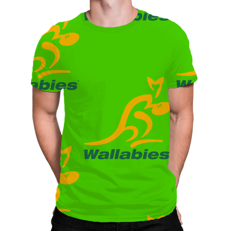 Wallabies Gold Logo All Over Men's T-shirt | Artistshot