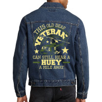 Hear A Huey A Mile Away   Helicopter Pilot Vietnam Veteran T Shirt Men Denim Jacket | Artistshot