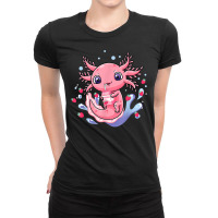 Axolotl Kawaii Axolotl Strawberry Milkshake Cartonss Japanese Anime 17 Ladies Fitted T-shirt | Artistshot