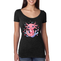 Axolotl Kawaii Axolotl Strawberry Milkshake Cartonss Japanese Anime 17 Women's Triblend Scoop T-shirt | Artistshot