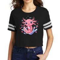 Axolotl Kawaii Axolotl Strawberry Milkshake Cartonss Japanese Anime 17 Scorecard Crop Tee | Artistshot