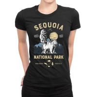 Bear Sequoia National Park Tvintage California Bear 54 Polar Panda Ladies Fitted T-shirt | Artistshot